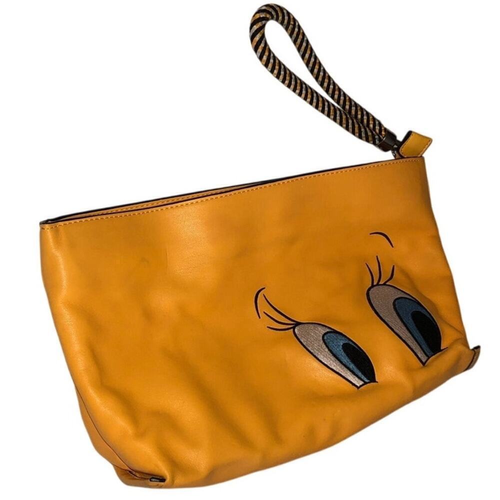 Tweety Bird Bag Clutch Purse Zara Yellow Embroidered Eyes Looney Tunes Kid Core